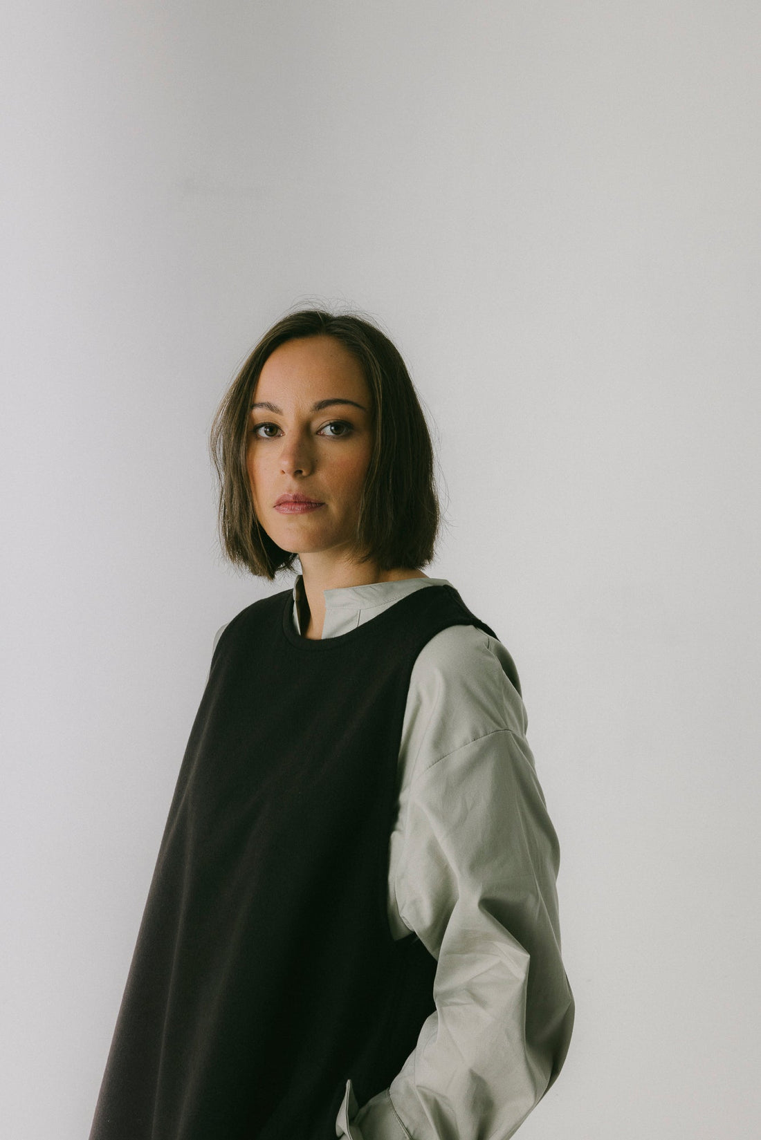 The Brown Wool Pinafore