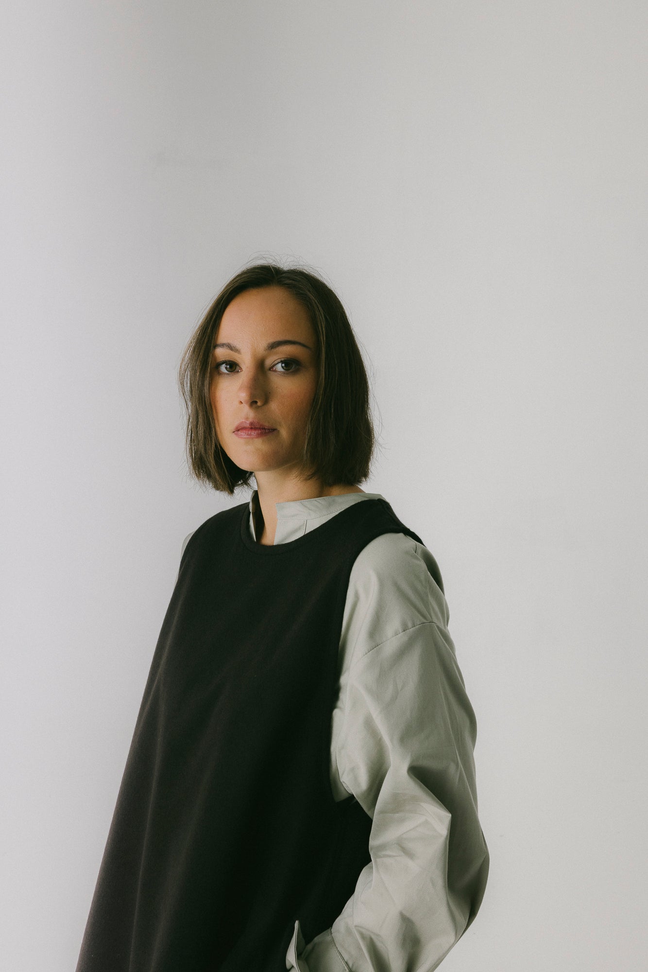 The Brown Wool Pinafore