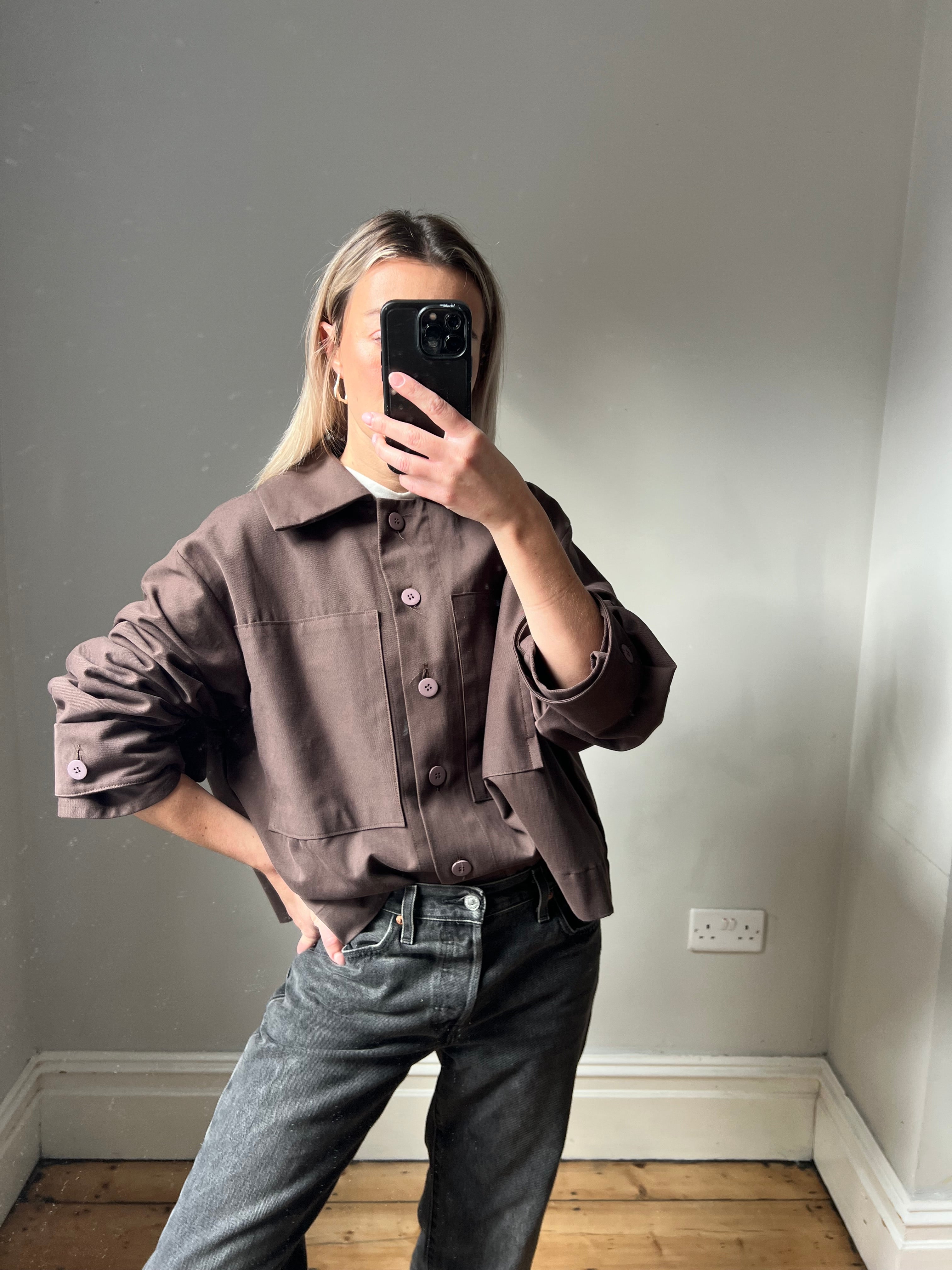 Short cotton brown jacket-sample