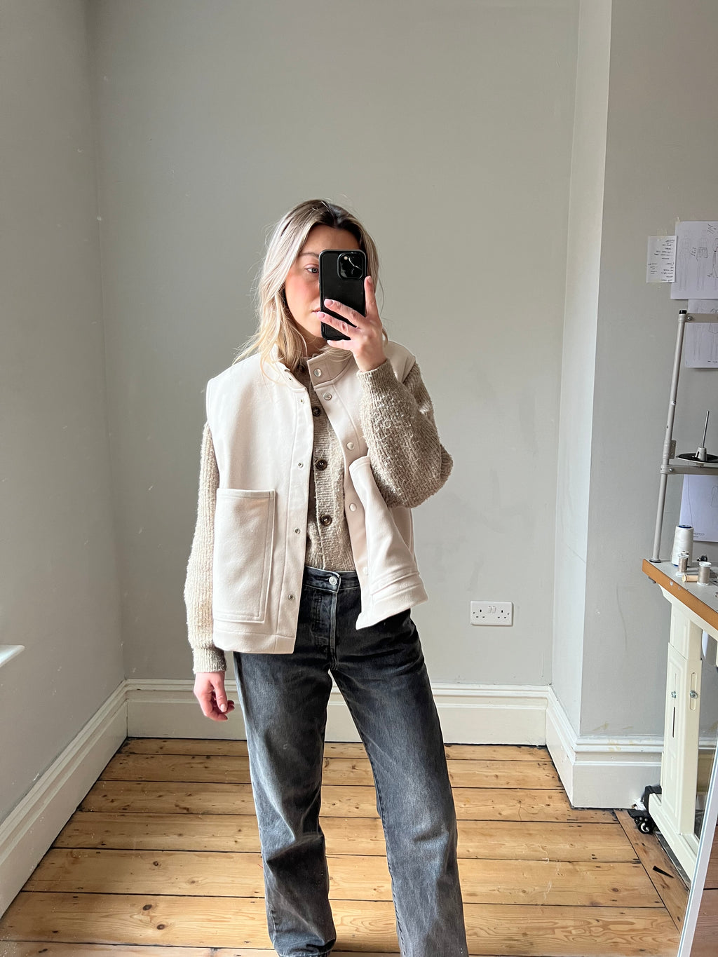 Sleeveless Wool Jacket