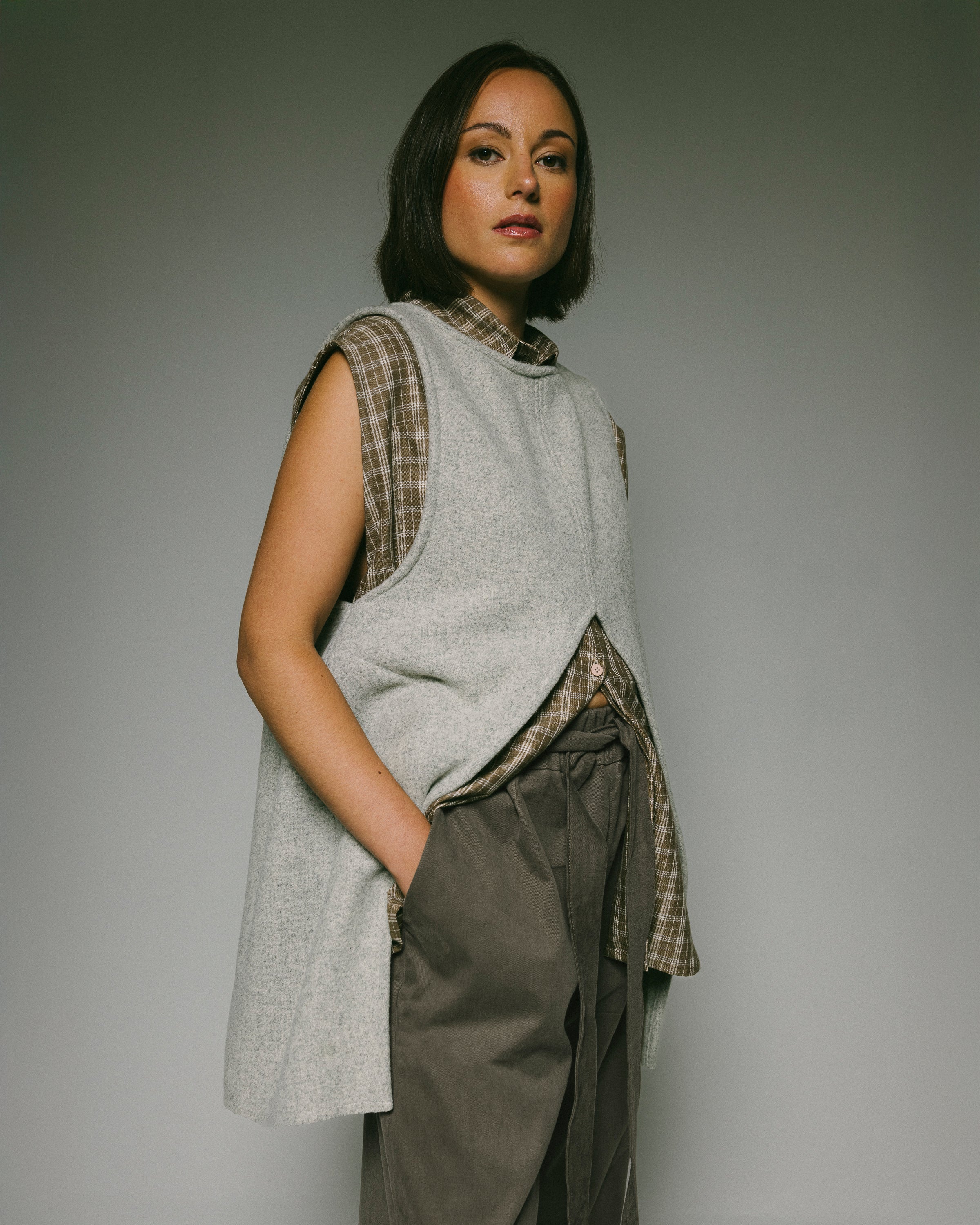 Split Wool Vest Fabric Swatch