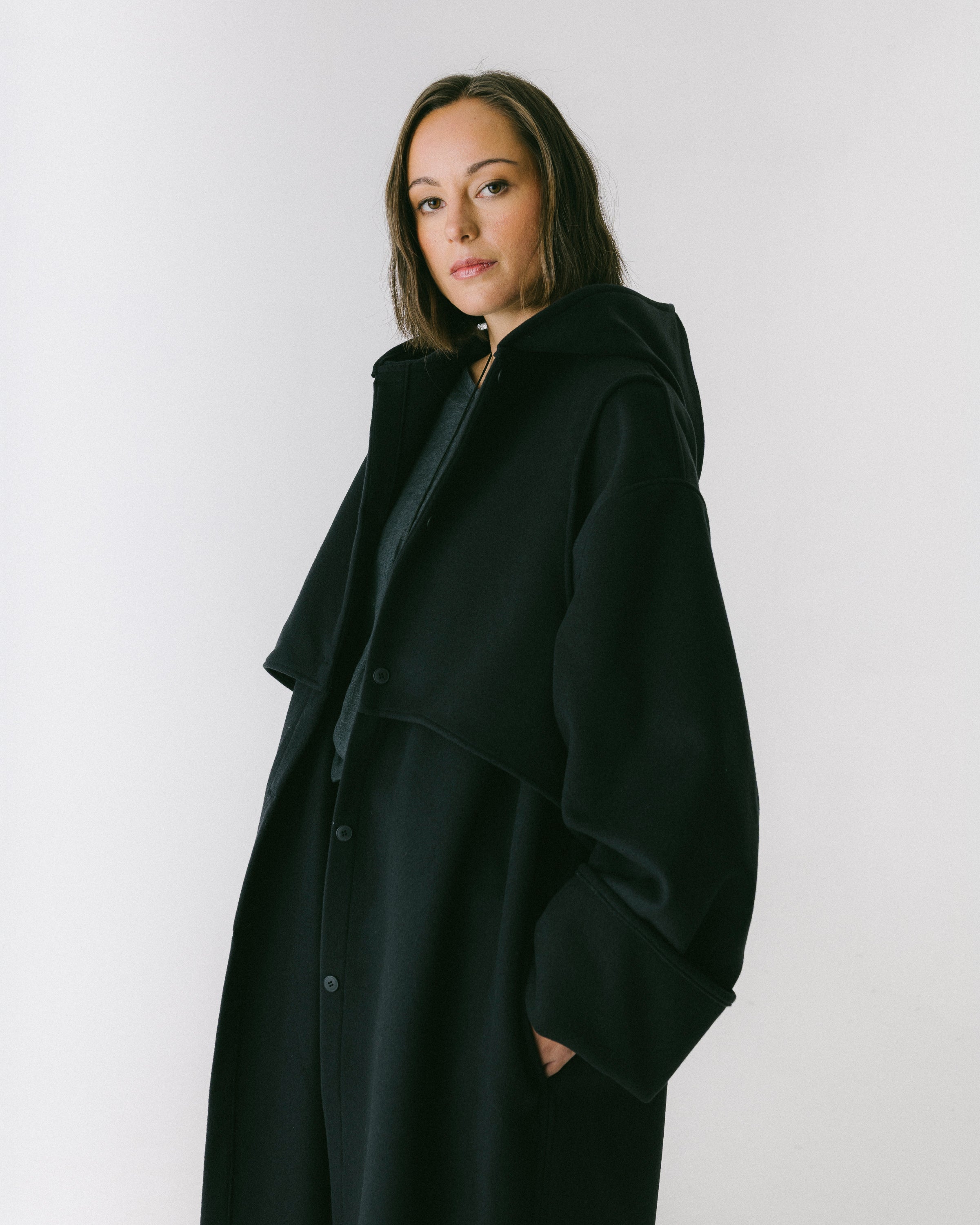 Wool Hooded Coat Fabric Swatch