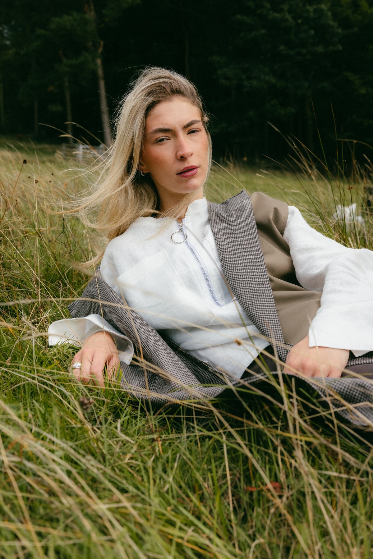 Zipped linen shirt