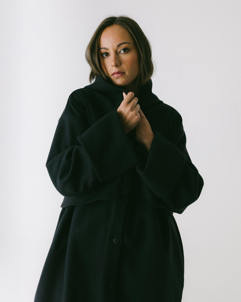 Wool Hooded Coat Fabric Swatch