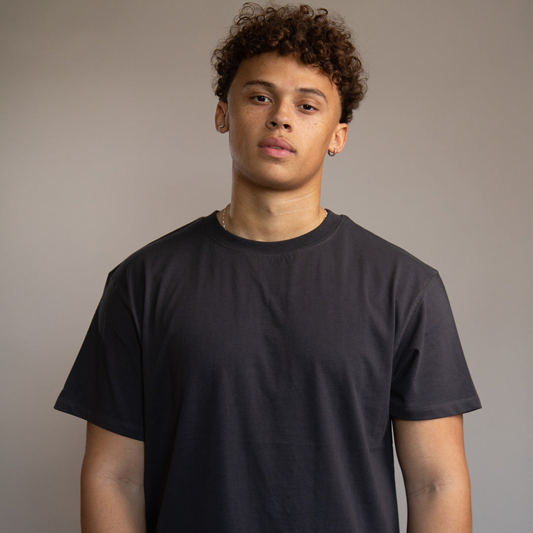 Unisex Boxy T-shirt in washed black