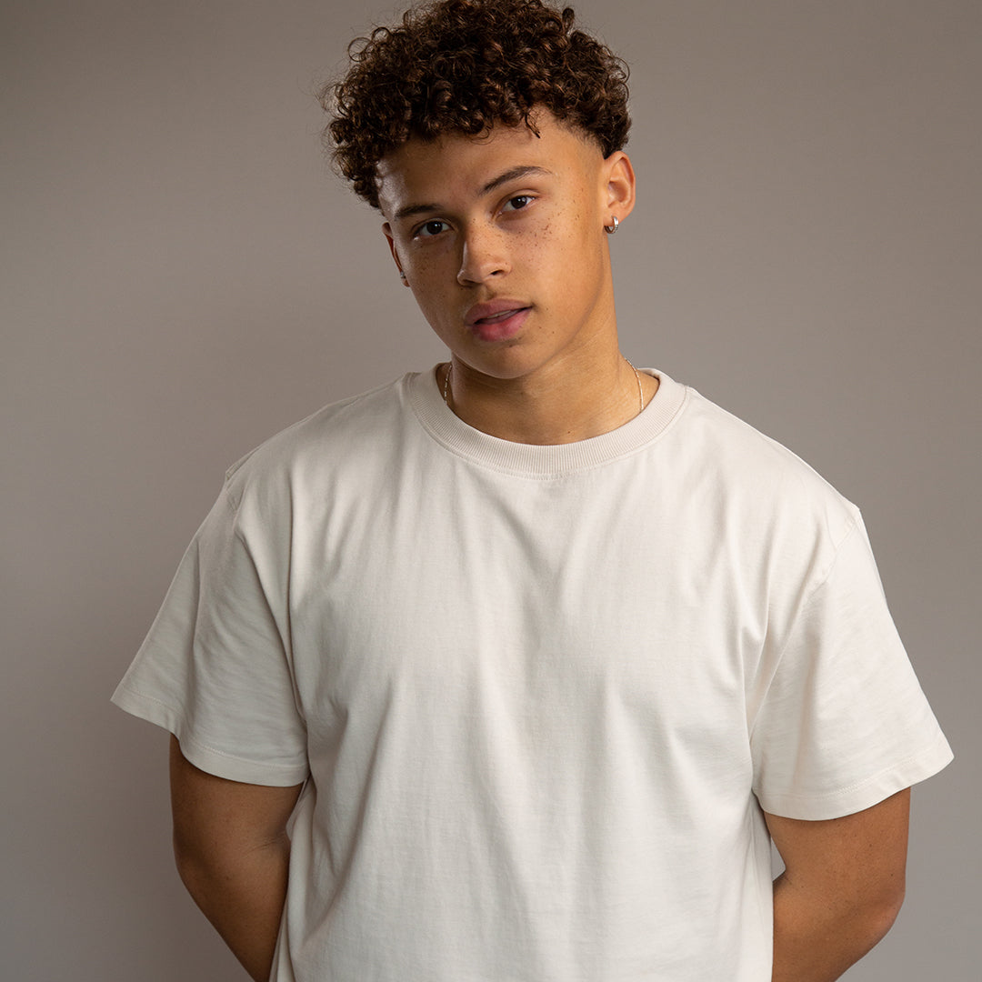 Unisex Boxy T-shirt in Stone