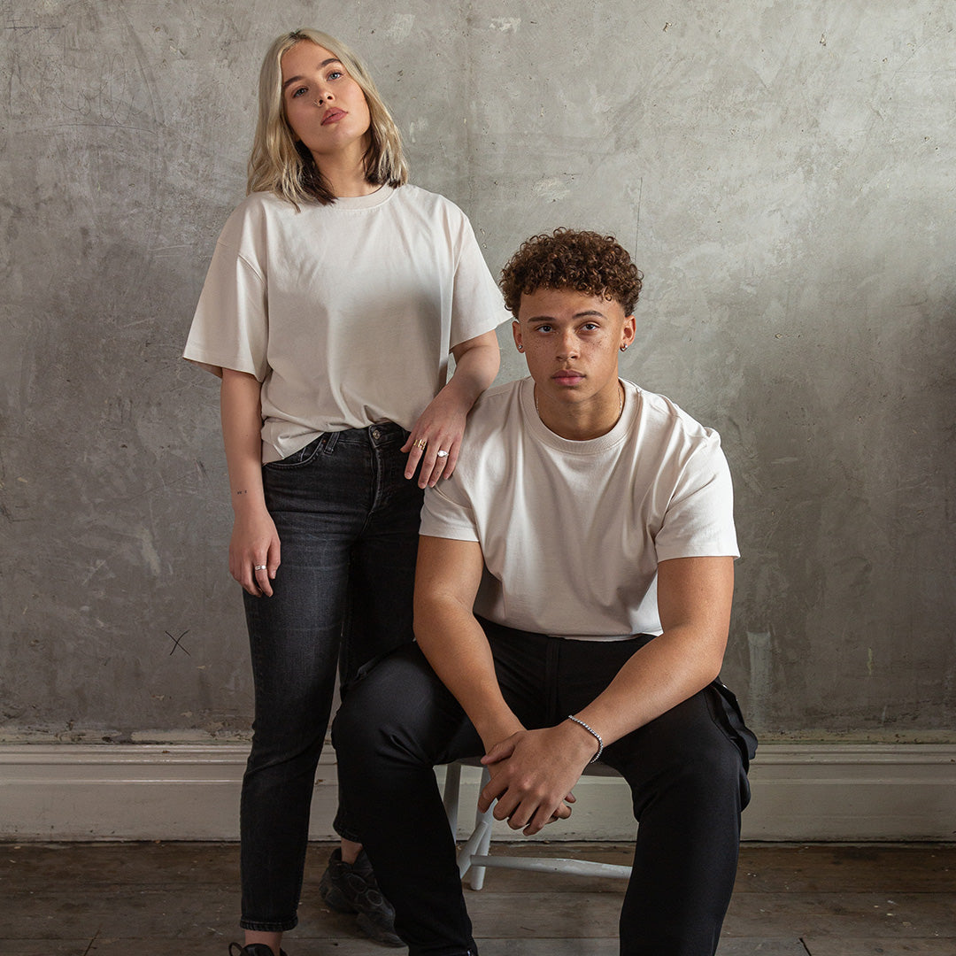 Unisex Boxy T-shirt in Stone