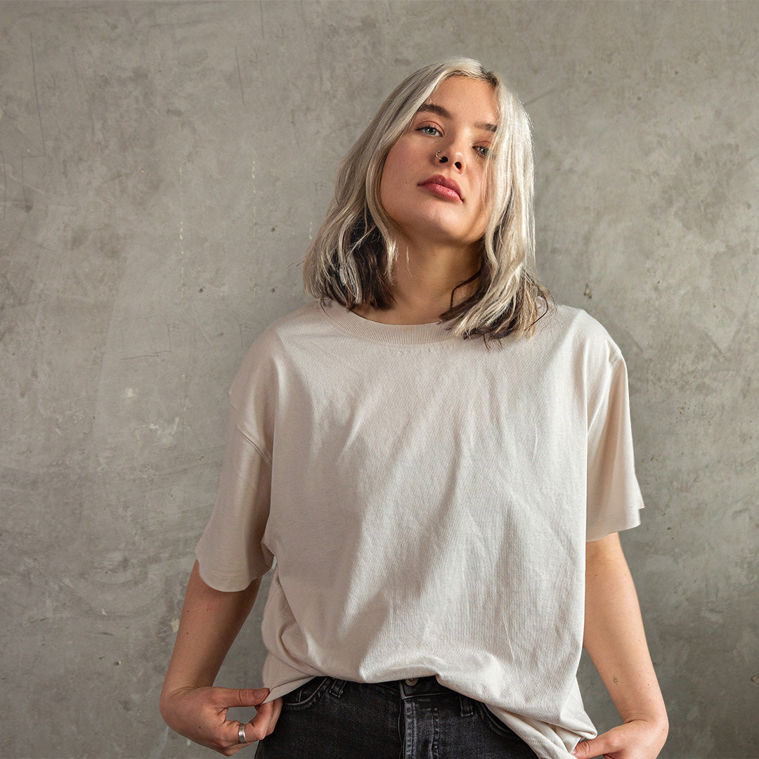 Unisex Boxy T-shirt in Stone